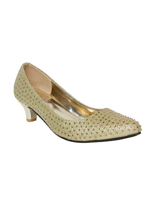 gold leatherette slip on pumps - 12842579 - Very Small Image - 1