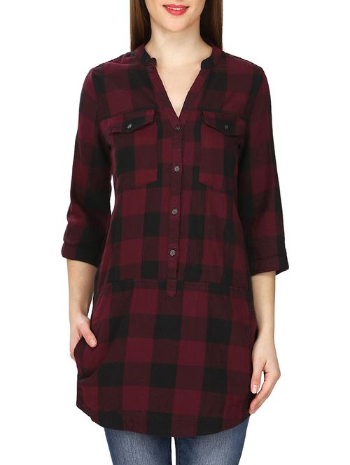 red cotton regular tunic - 12845811 - Very Small Image - 1