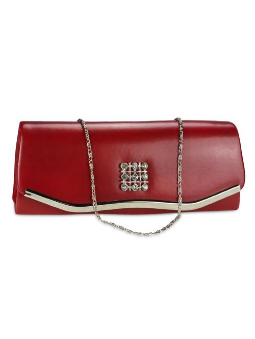 red faux leatherclutch - 1284616 - Very Small Image - 1