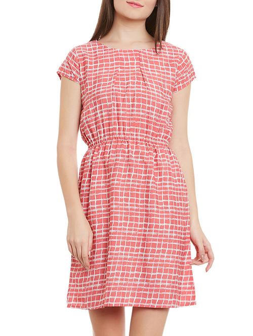 red poly crepe blouson dress - 12846349 - Very Small Image - 1