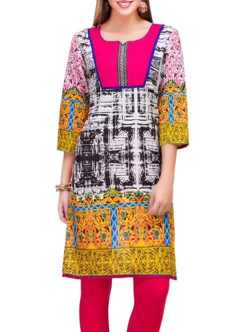 yellow cotton straight kurta - 12848129 - Very Small Image - 1