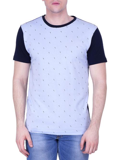 light blue cotton printed t-shirt - 12848325 - Very Small Image - 1