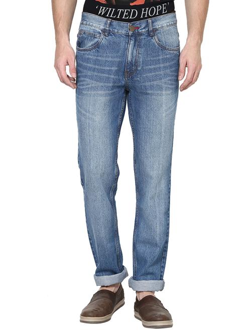 blue cotton washed jeans - 12848604 - Very Small Image - 1