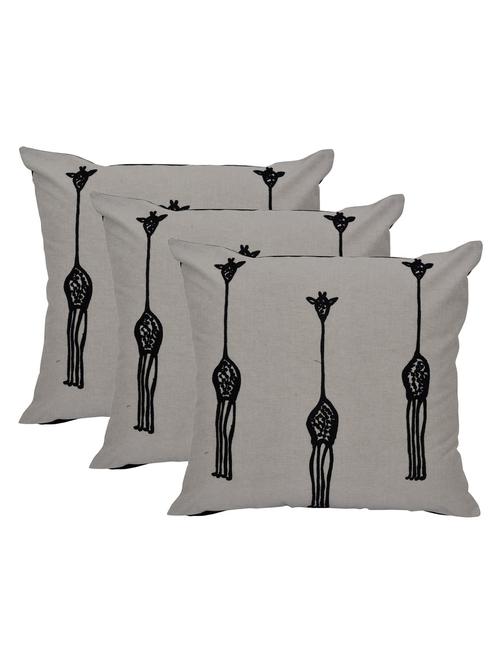 set of 3 woolen embroidered cushion cover by reme - 12849630 - Very Small Image - 1