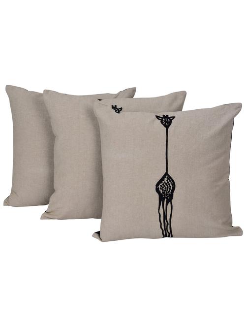 set of 3 woolen embroidered cushion cover by reme - 12849631 - Very Small Image - 1