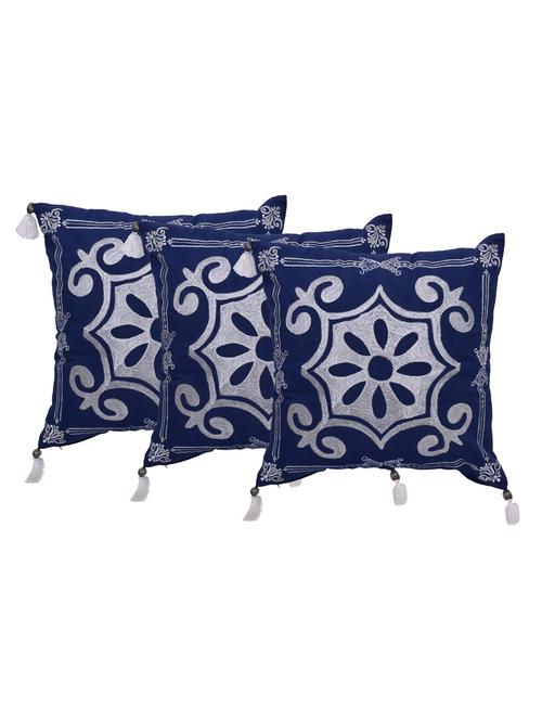 set of 3 zari embroidered cushion cover - 12849642 - Very Small Image - 1