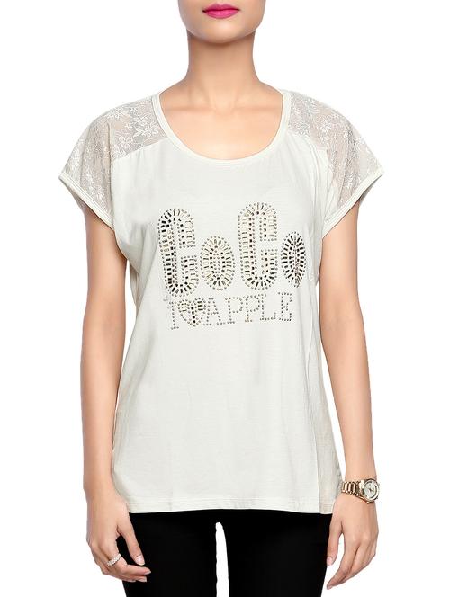 white embellished viscose top - 12849844 - Very Small Image - 1