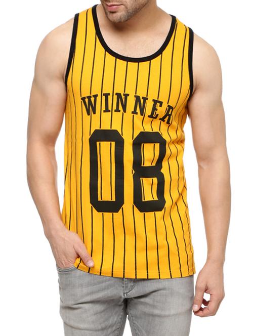 yellow cotton printed vest - 12850165 - Very Small Image - 1