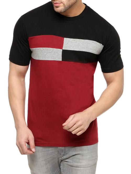colour block cotton t-shirt - 12850234 - Very Small Image - 1
