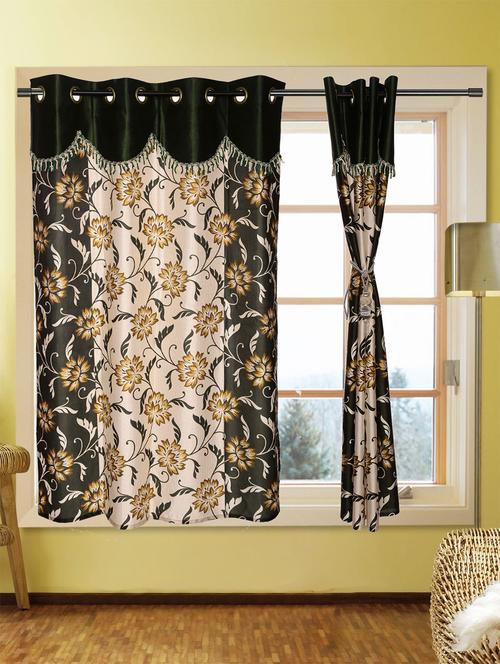 set of 2 kings furnishing 5ft designer (with skalap) window curtain - 12850463 - Very Small Image - 1