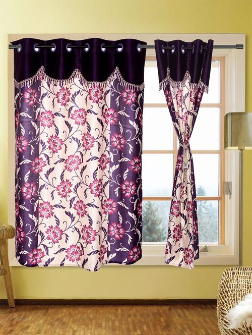 set of 4 kings furnishing 5ft designer (with skalap) window curtain - 12850467 - Very Small Image - 1