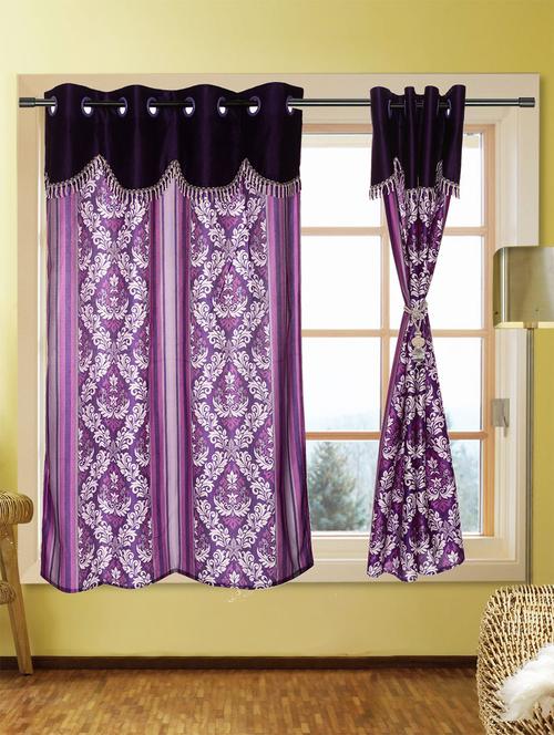set of 4 kings furnishing 5ft designer (with skalap) window curtain - 12850476 - Very Small Image - 1
