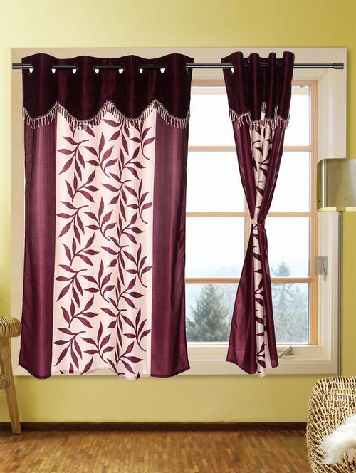 set of 5 kings furnishing 5ft designer (with skalap) window curtain - 12850491 - Very Small Image - 1