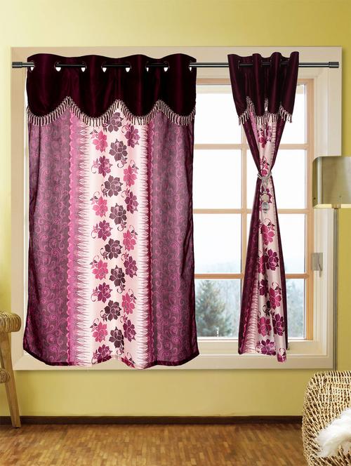 set of 8 kings furnishing 5ft designer (with skalap) window curtain - 12850500 - Very Small Image - 1