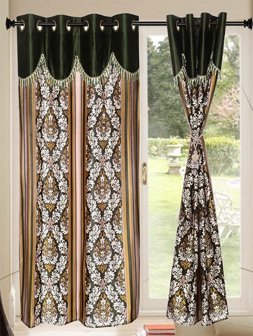 set of 5 kings furnishing 7ft designer (with skalap) door curtain - 12850577 - Very Small Image - 1