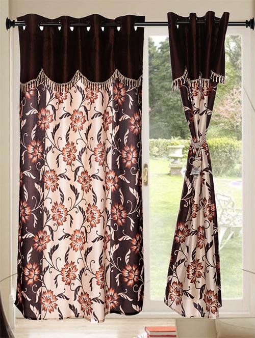 set of 5 kings furnishing 7ft designer (with skalap) door curtain - 12850583 - Very Small Image - 1