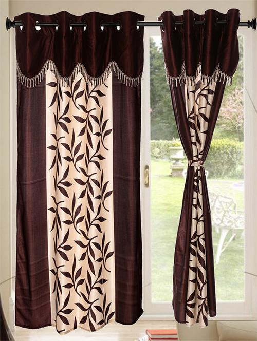 set of 5 kings furnishing 7ft designer (with skalap) door curtain - 12850584 - Very Small Image - 1