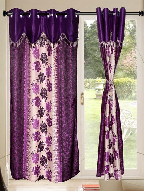 set of 5 kings furnishing 7ft designer (with skalap) door curtain - 12850592 - Very Small Image - 1