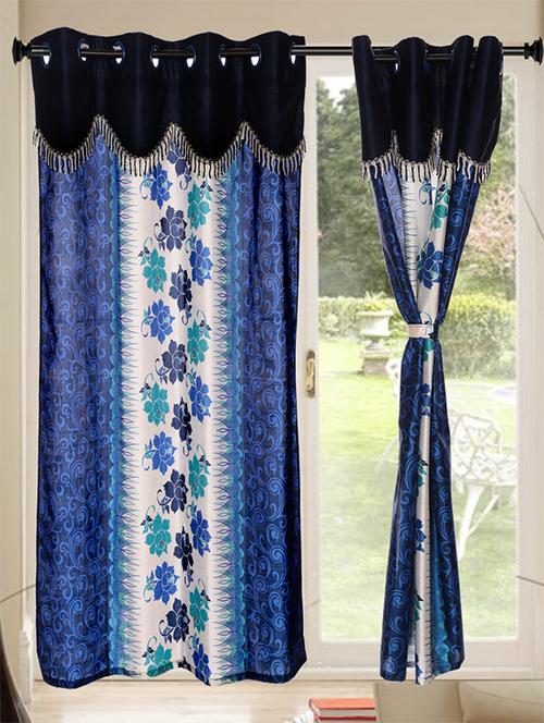 set of 8 kings furnishing 7ft designer (with skalap) door curtain - 12850597 - Very Small Image - 1
