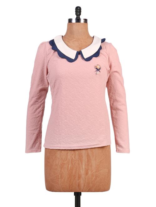 pink polyester textured top - 1285079 - Very Small Image - 1
