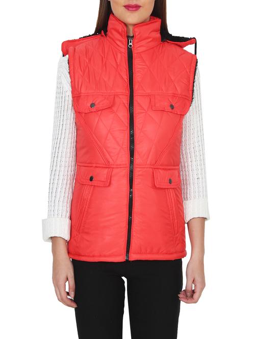 red polyester quilted jacket - 12854144 - Very Small Image - 1