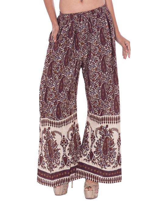 multicolored paisley printed cotton flared palazzo - 12854252 - Very Small Image - 1