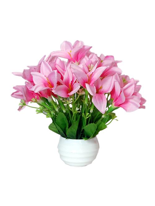 loxiaa light pink lily artificial flower with pot (18cm) - 12854388 - Very Small Image - 1