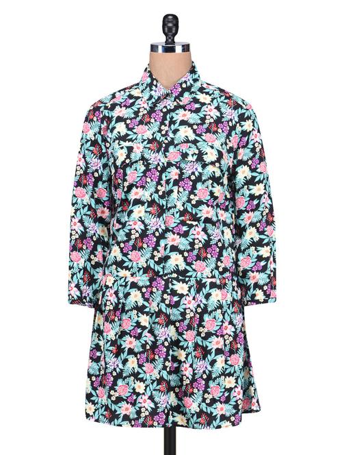 multicolored poly crepe printed dress - 1285665 - Very Small Image - 1