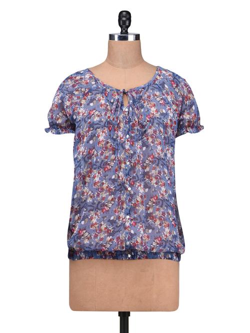multicolored chiffon plain pin tucked top - 1285686 - Very Small Image - 1