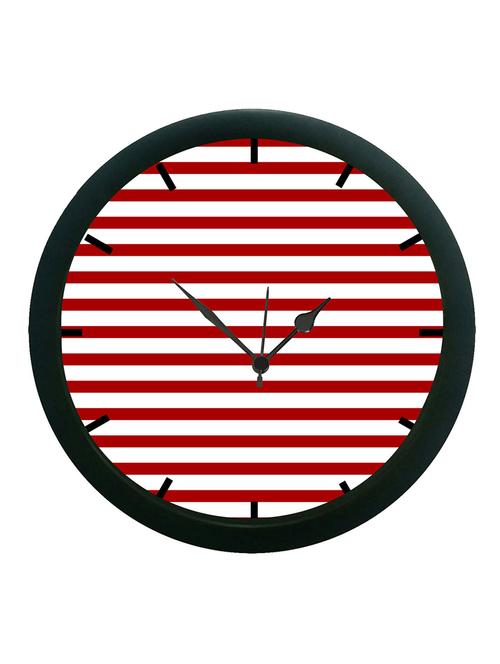 mesleep red stripes wall clock (with glass) - 12860838 - Very Small Image - 1