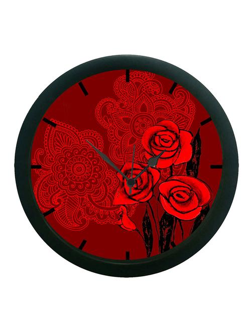 mesleep deep roses wall clock (with glass) - 12861019 - Very Small Image - 1