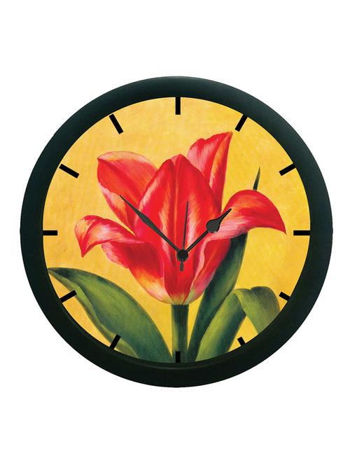 mesleep red flower wall clock (with glass) - 12861176 - Very Small Image - 1