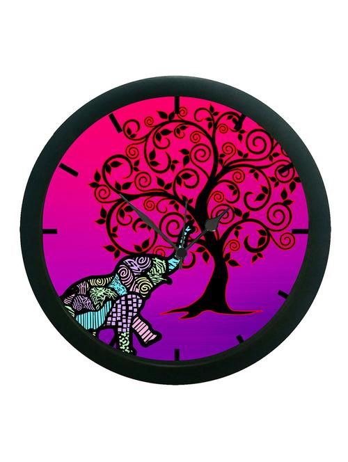 mesleep elephant & tree wall clock (with glass) - 12861590 - Very Small Image - 1