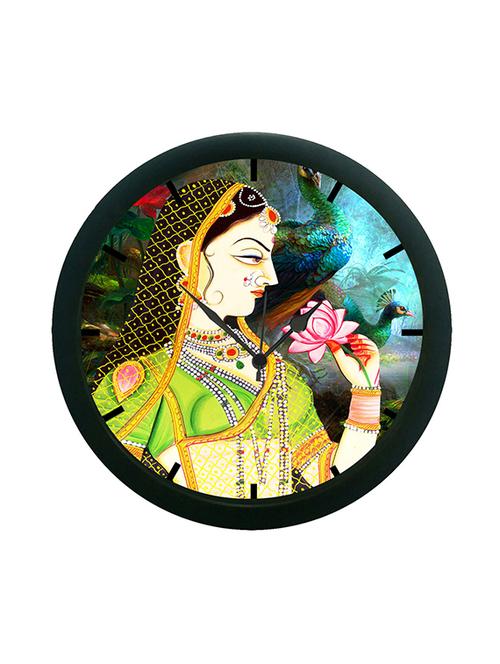 mesleep multi colour rani wall clock (with glass) - 12862566 - Very Small Image - 1