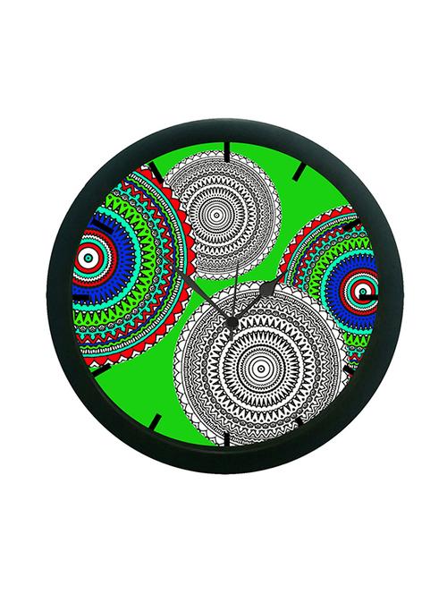 mesleep green ethnic wall clock (with glass) - 12863837 - Very Small Image - 1