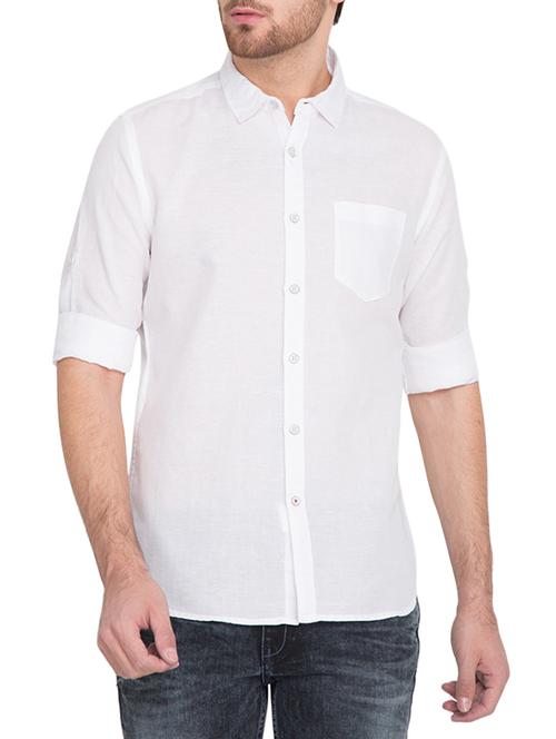 white linen casual shirt - 12866482 - Very Small Image - 1