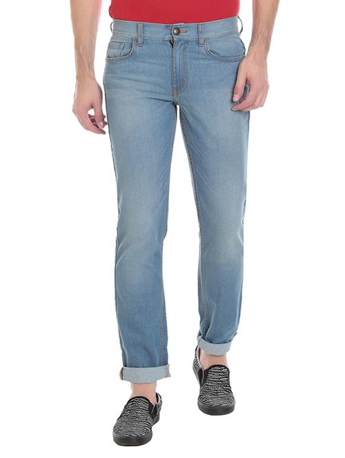 light blue cotton regular jeans - 12866666 - Very Small Image - 1
