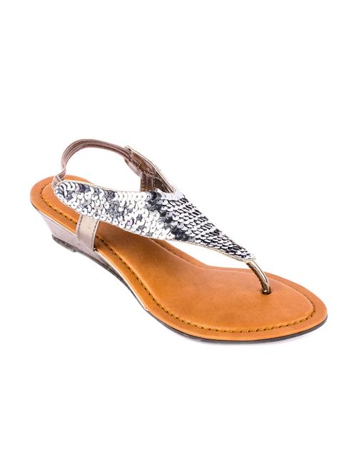 hamlyn grande gun metal coloured syntheticmade flat sandal for women's - 12866813 - Very Small Image - 1