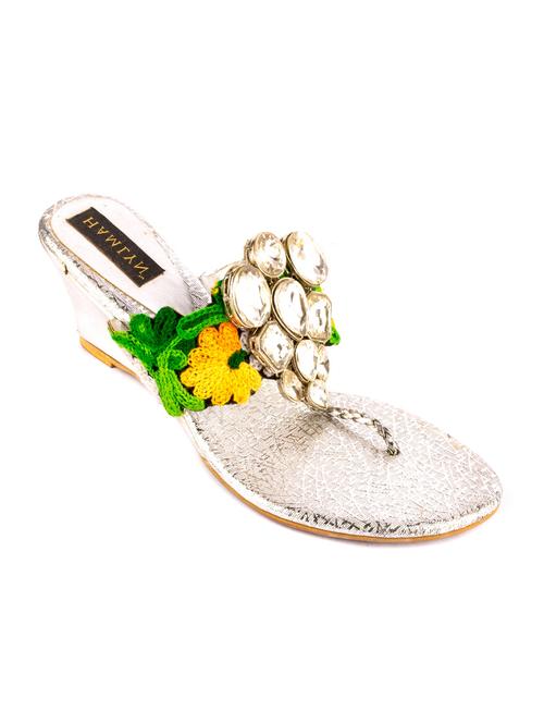 hamlyn grande silver coloured syntheticmade wedge sandal for women's - 12866829 - Very Small Image - 1