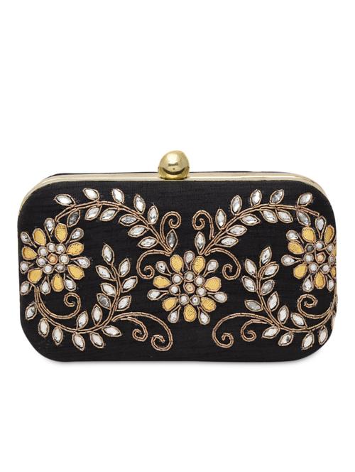 black embellished polyester box clutch - 1286760 - Very Small Image - 1