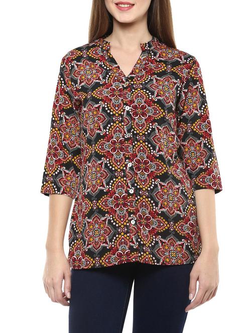 multicolored printed polyester regular shirt - 12868096 - Very Small Image - 1