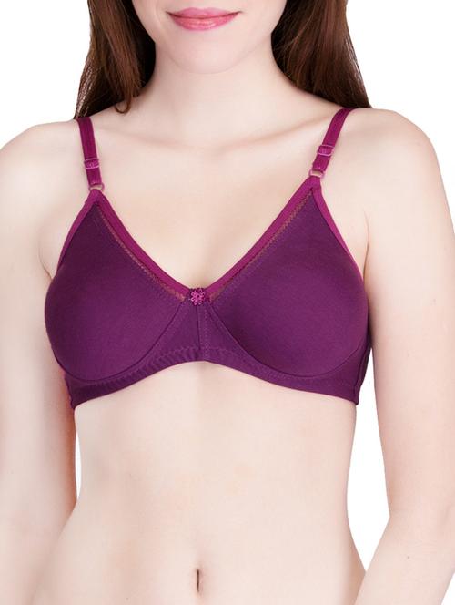 purple cotton regular bra - 12868408 - Very Small Image - 1