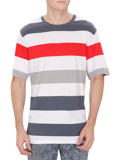 white hosery striped t-shirt - 12868556 - Very Small Image - 1