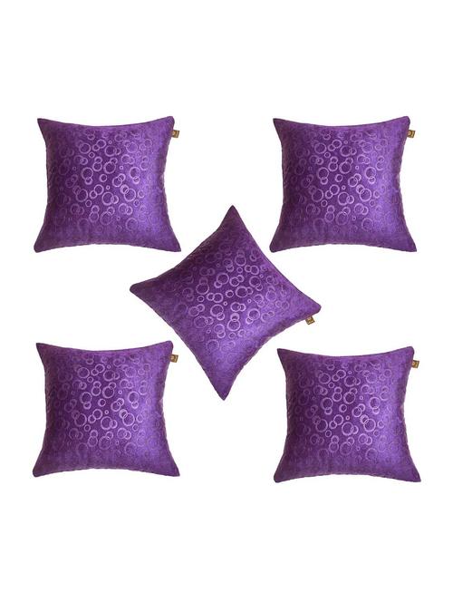 lushomes purple embossed blackberry cushion cover (pack of 5) size : 16"x16" - 12868834 - Very Small Image - 1