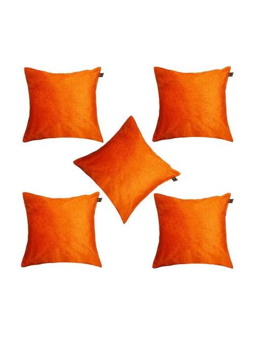 lushomes orange embossed blackberry cushion cover (pack of 5) size : 16"x16" - 12868836 - Very Small Image - 1
