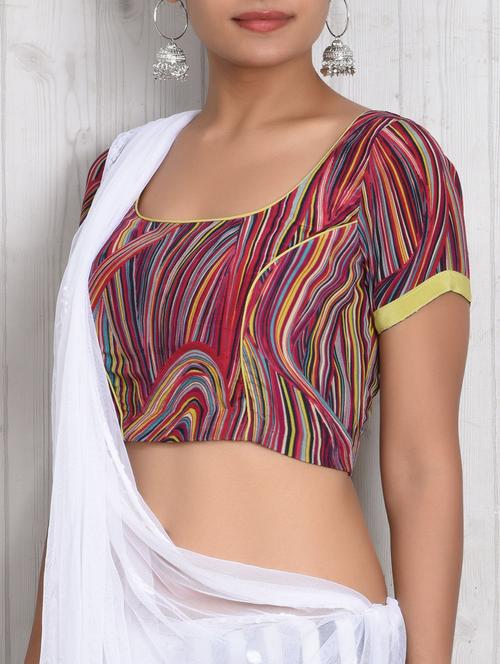 abstract printed multicolored blouse - 1287329 - Very Small Image - 1