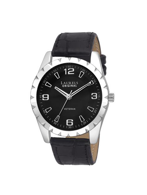 laurels veteran 4 analog black dial men's watch - lo-vet-402 - 12878699 - Very Small Image - 1