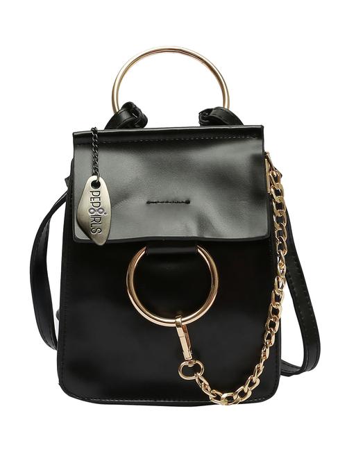 black leatherette sling bag - 12878757 - Very Small Image - 1