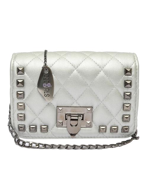 silver leatherette sling bag - 12878987 - Very Small Image - 1