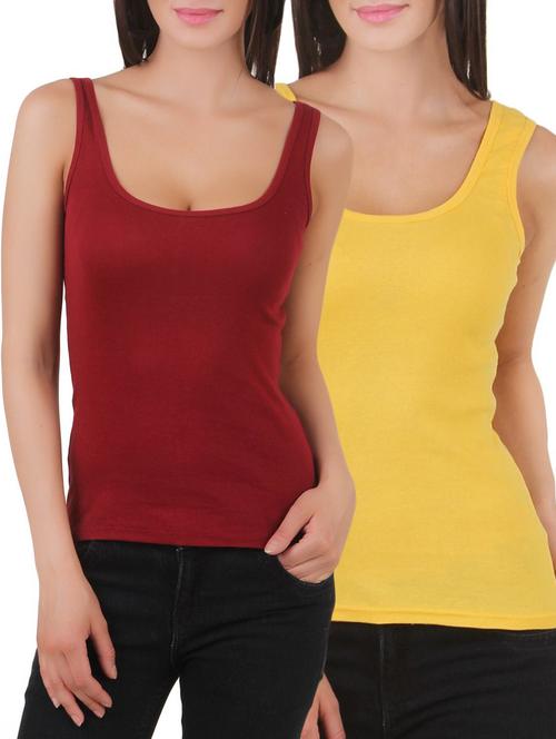 set of 2 multicolored cotton tank tee - 12880435 - Very Small Image - 1